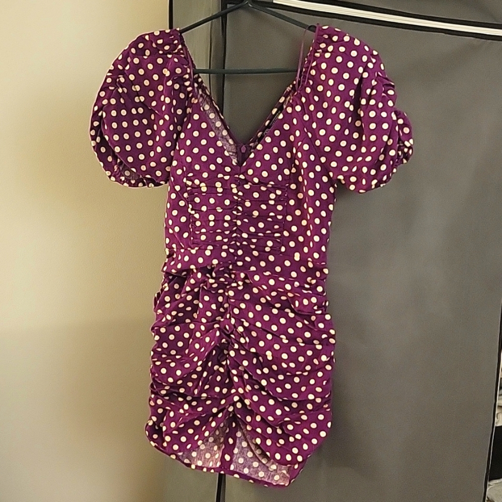 NWT Zara slouchy polka dot mini dress